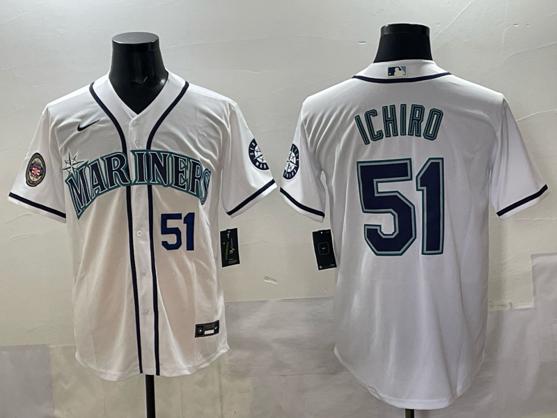 Men Seattle Mariners 51 Ichiro white MLB 2025 Nike jersey 004